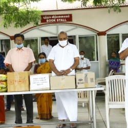 Provisions worth Rupees 2,50,000 distributed to employees of Aliyar Temple of Consciousness by Anbu Nagar Meditation Centre through A/N M. Chinnaswamy Sir.