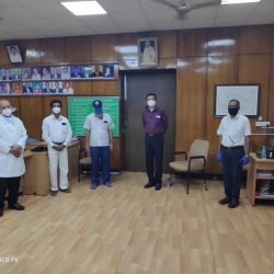 Hfno equipment handed over to Dr. Balaji, Dean Stanley Medical hospital by Mr. Ravi from WCSC-VSP today. Dr. Sridhar HOD f Covid treatment was also present, The equipment was donated by Renault Nissan india as part of their csr.