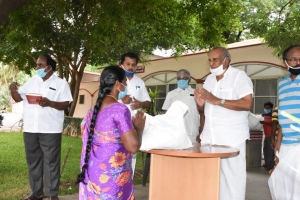 Distributed provisions worth Rupees 30,000 by A/N Chinnaswamy Sir on behalf of Tirunelveli Temple of Consciousness